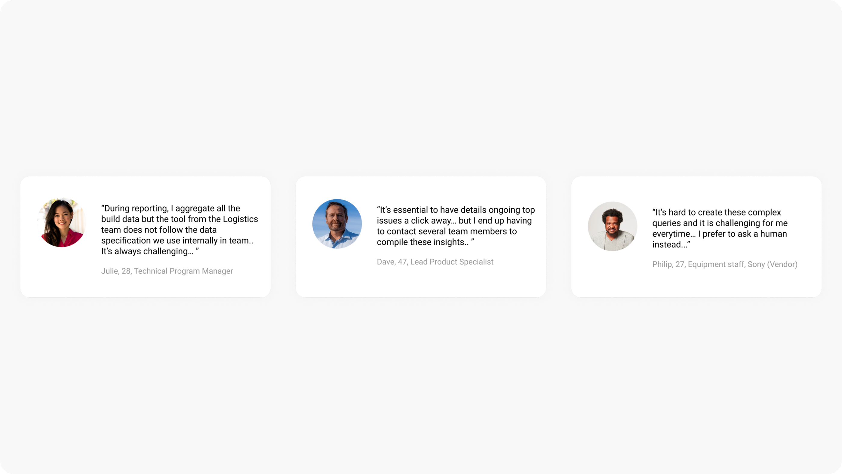 User insights from interviews